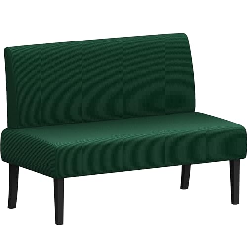 Green Modern 2-Seater Loveseat Sofa with Wood Legs