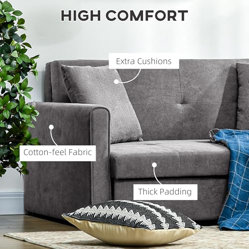 Modern 2-Seater Sofa Bed with Hidden Storage