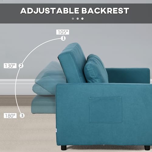 Modern 2-Seater Convertible Sofa Bed with Cushions