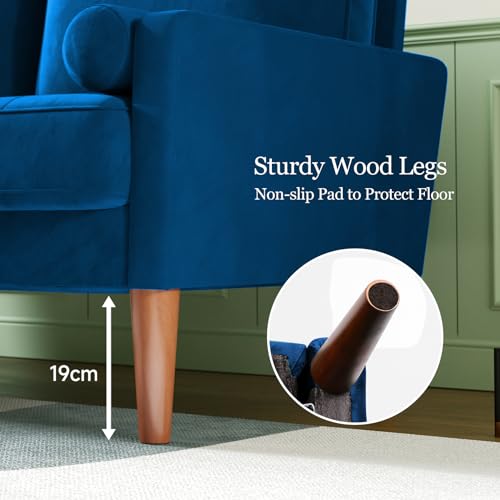 Vesgantti Blue Velvet 2-Seater Sofa Couch