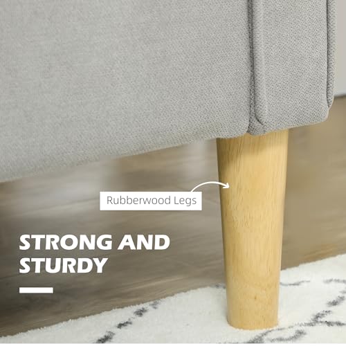 Modern 2-Seater Light Grey Sofa with Storage