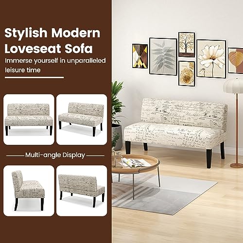 COSTWAY 2-Seater Fabric Loveseat Couch