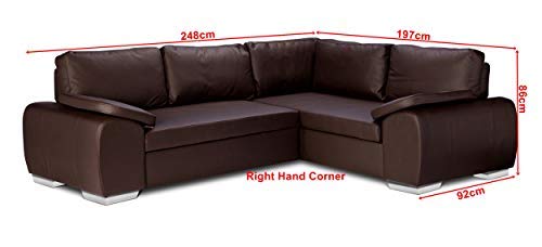 Enzo Corner Sofa Bed with Storage - Brown