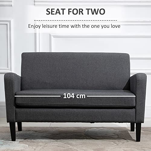 Modern Dark Grey 2-Seat Upholstered Loveseat