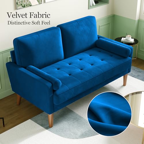 Vesgantti Blue Velvet 2-Seater Sofa Couch