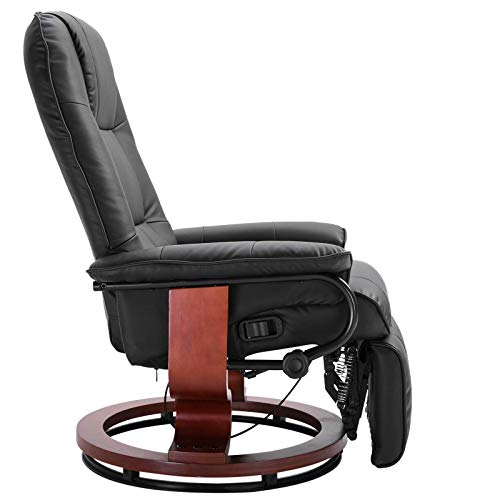 HOMCOM Faux Leather Recliner Chair - Black