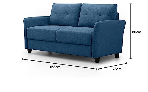 ZINUS Ricardo Tufted Loveseat Sofa, Lyon Blue