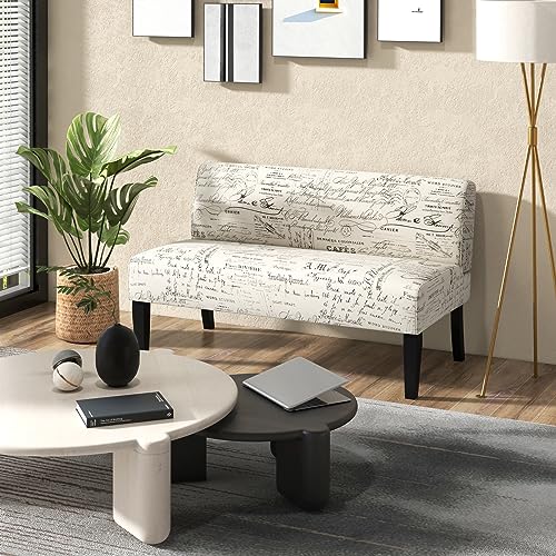COSTWAY 2-Seater Fabric Loveseat Couch