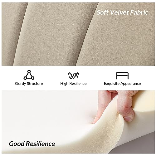 Velvet 2-Seater Loveseat Sofa with Metal Legs