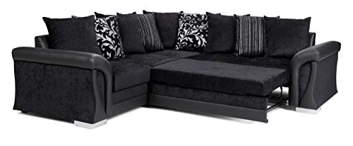 Sally Corner Sofa Bed with Storage - Black