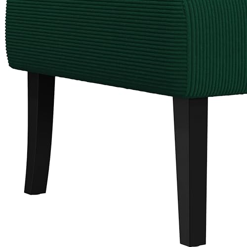 Green Modern 2-Seater Loveseat Sofa with Wood Legs
