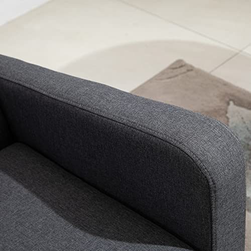 Modern Dark Grey 2-Seat Upholstered Loveseat