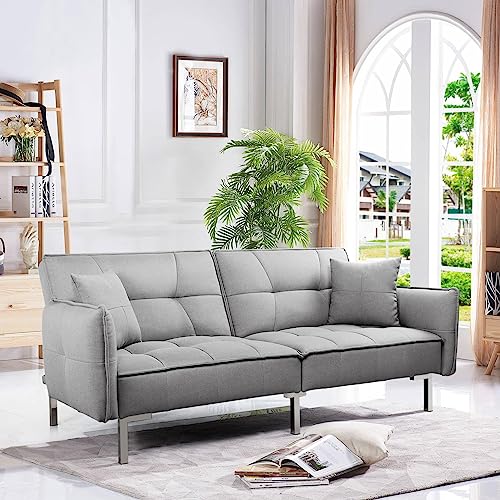 Yaheetech Modern 3-Seat Grey Click Clack Sofa