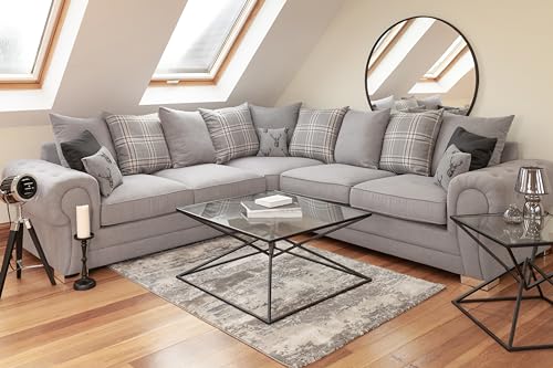 Verona Grey Corner Sofa Bed - Soft Upholstered