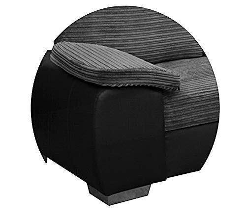 Enzo Corner Sofa Bed with Storage - Grey/Black