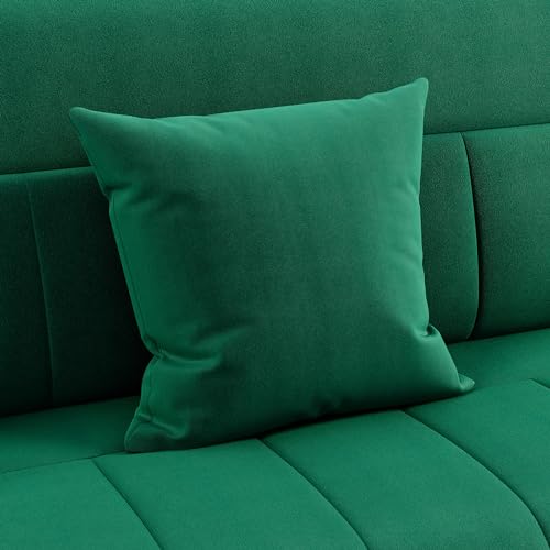 Elegant Green Velvet 2-Seater Loveseat with Gold Accents