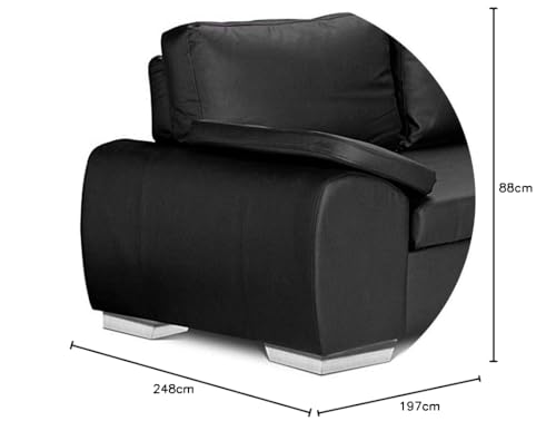 Enzo Corner Sofa Bed with Storage - Black