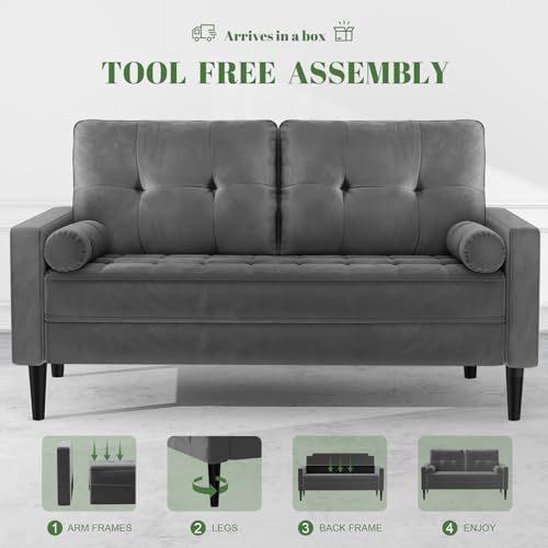 Aotumm Ciort Mid-Century 2-Seater Loveseat Sofa