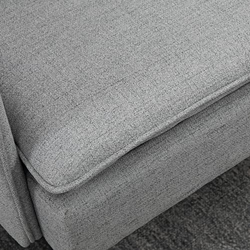 Modern Grey Button-Tufted Two-Seater Loveseat Sofa