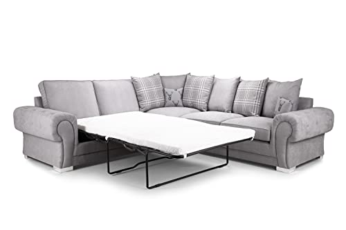 Verona Grey Corner Sofa Bed - Soft Upholstered