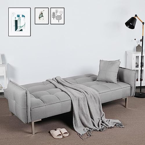 Yaheetech Modern 3-Seat Grey Click Clack Sofa