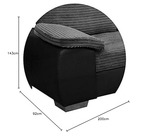 Enzo Corner Sofa Bed with Storage - Grey/Black