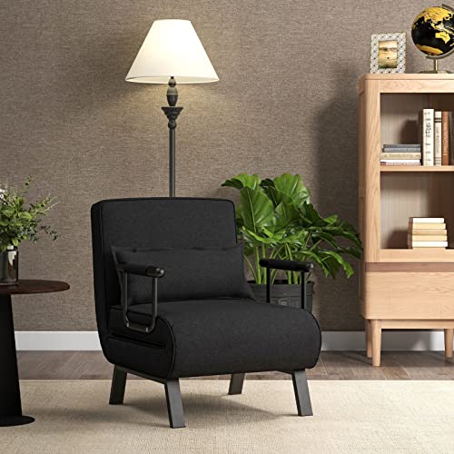 4-in-1 Convertible Folding Sofa Bed - Black