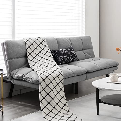 Convertible 2/3 Seater Sofa Bed, Grey Linen