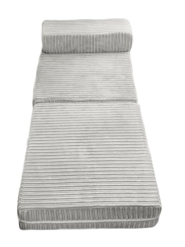 Mink Jumbo Cord Fold-Out Single Chair Bed