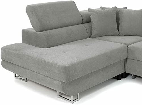 Ashbourne Grey Corner Sofa Bed with Storage