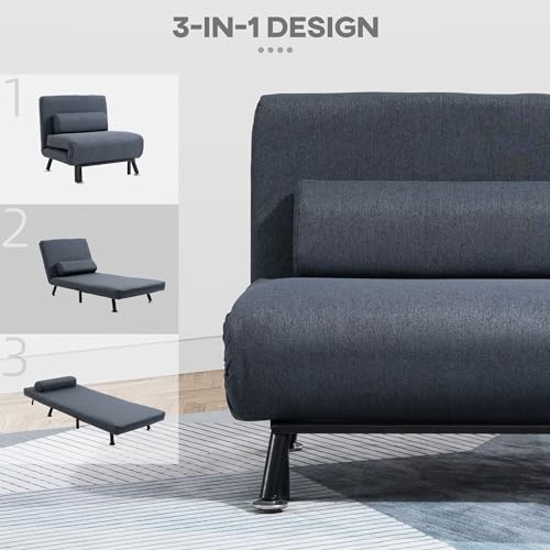 HOMCOM 3-in-1 Convertible Sofa Bed Chair