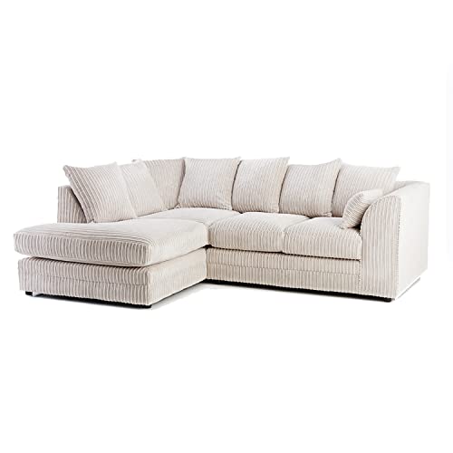 Luxor Cream Soft Jumbo Cord Corner Sofa