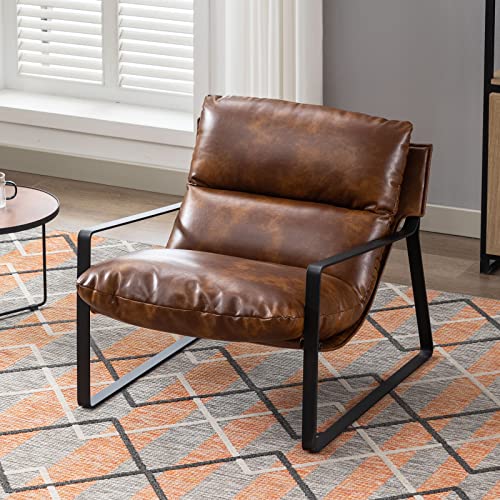 Wahson Modern Brown PU Leather Armchair