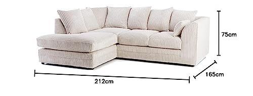 Luxor Cream Soft Jumbo Cord Corner Sofa