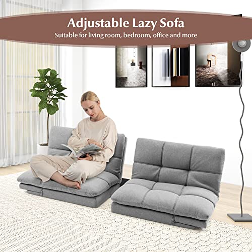 Convertible 2/3 Seater Sofa Bed, Grey Linen