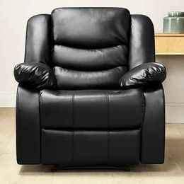 Roma Black Leather Recliner Sofa with Cupholders