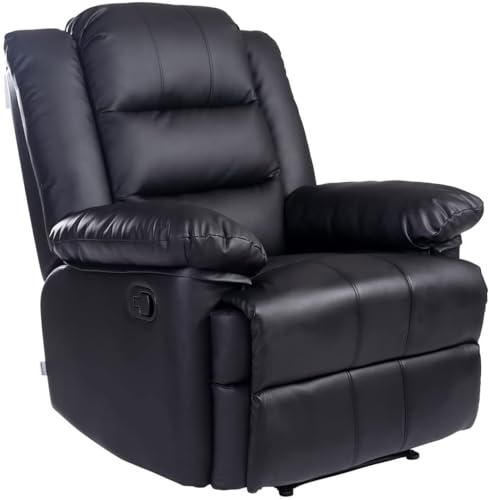 Loxley Manual Recliner Armchair in Black Leather