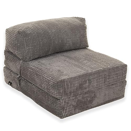 Gilda Jazz Corduroy Chair Bed Futon - Grey