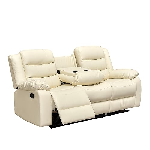 Cream Modern Roma Recliner Sofa Set
