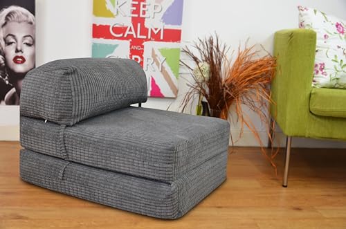 Gilda Jazz Corduroy Chair Bed Futon - Grey
