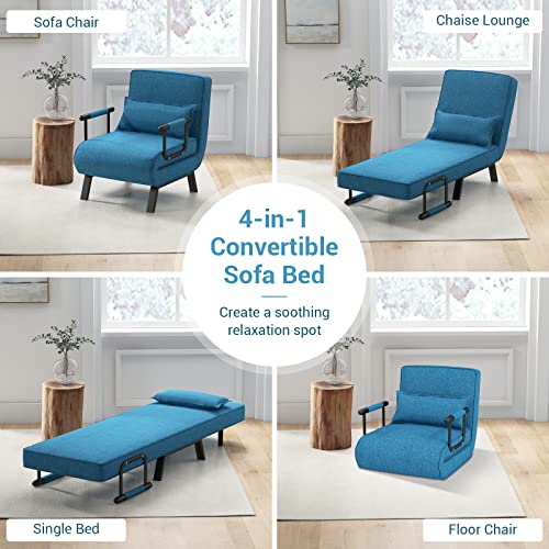 4-in-1 Convertible Sofa Bed with Adjustable Backrest
