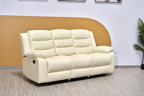 Cream Modern Roma Recliner Sofa Set