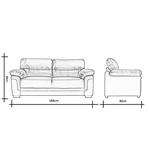 Panana Modern Cream Faux Leather 3-Seater Sofa
