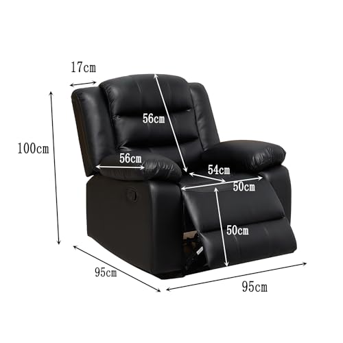 Roma Black Bonded Leather Recliner Sofa Set