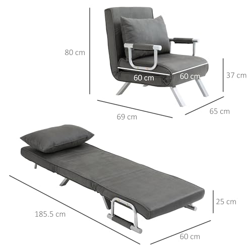 HOMCOM Modern 4-in-1 Foldable Sofa Bed