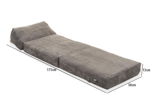 Gilda Jazz Corduroy Chair Bed Futon - Grey