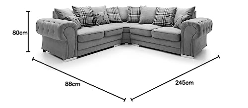 Elegant Grey L Shaped Corner Sofa for Living Room