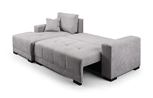 Cimiano Grey Corner Sofa Bed with Storage