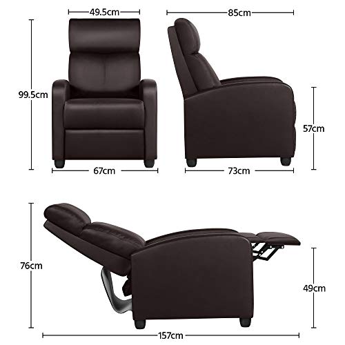 Yaheetech Adjustable PU Leather Recliner Armchair