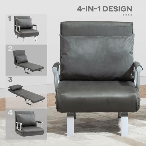 HOMCOM Modern 4-in-1 Foldable Sofa Bed